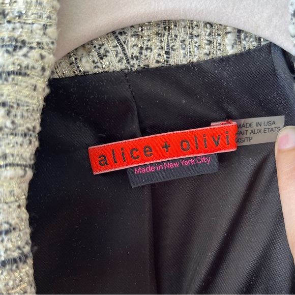 ALICE + OLIVIA - Metallic Tweed Blazer/Jacket - XS- Made in NY City - Picture 8 of 15